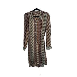 Soft Surroundings Dress Women's Large Brown Shift Long Sleeve Boho